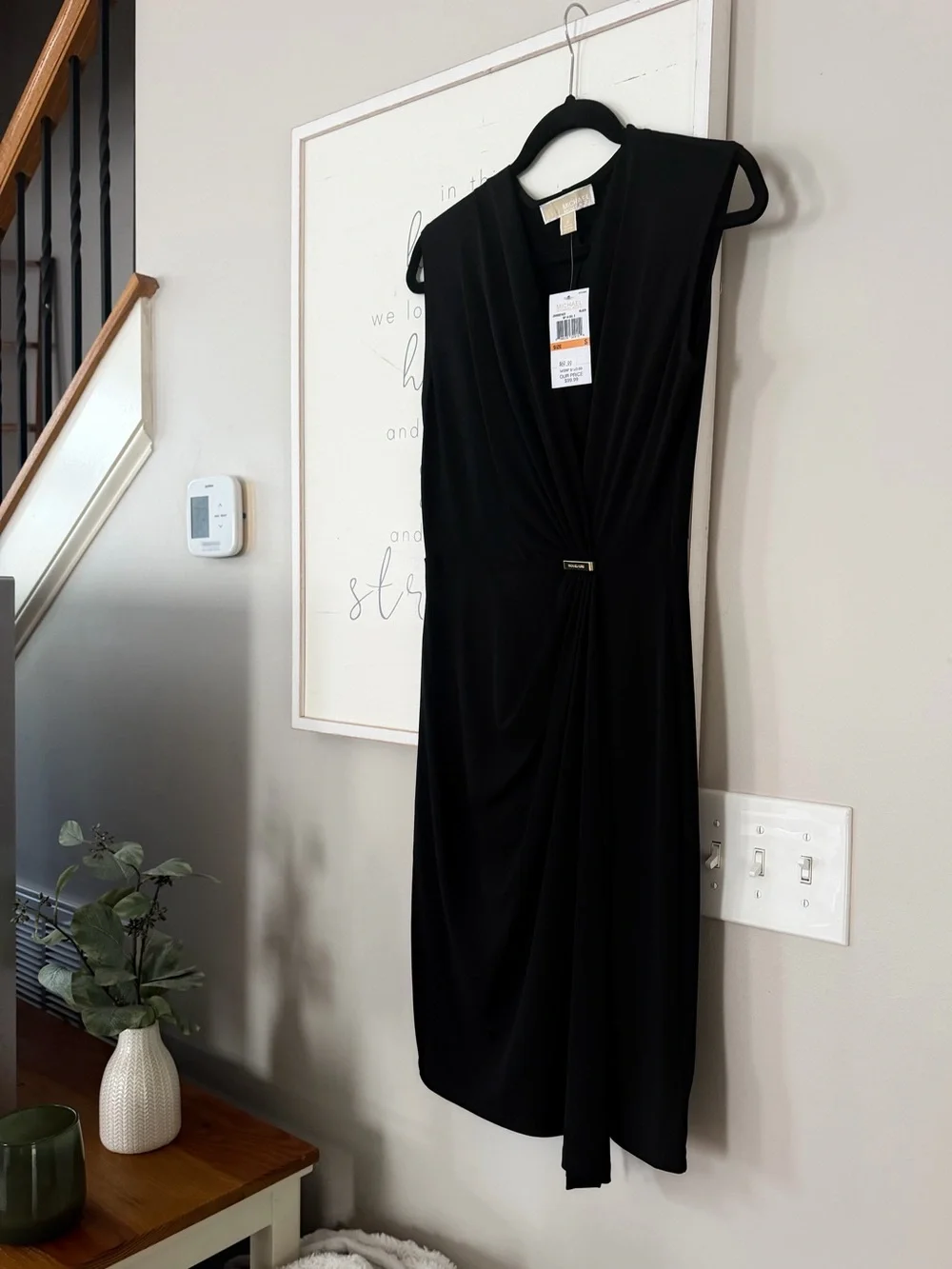Brand New Michael Kors Sleeveless Wrap Little Black Cocktail Dress Size Small